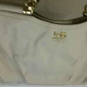 Off white  leather coach bag